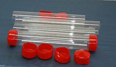 2" To 3" Clear Plastic Packing Storage/shipping Tube W/cap U-pick Color, Size